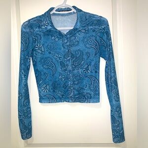 Blue Mesh Country Long Sleeve